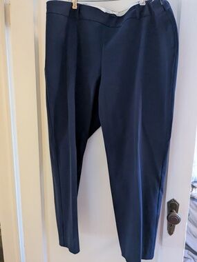 Talbots Heritage Navy Side Zip Dress Slacks, Women's Plus Petite 18wp